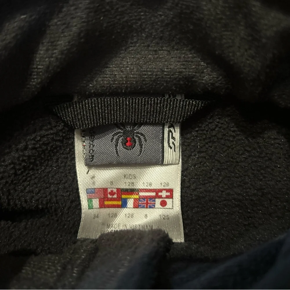 Spyder Black Full Zip‎ Jacket with Logo Detail, Kids Size 8